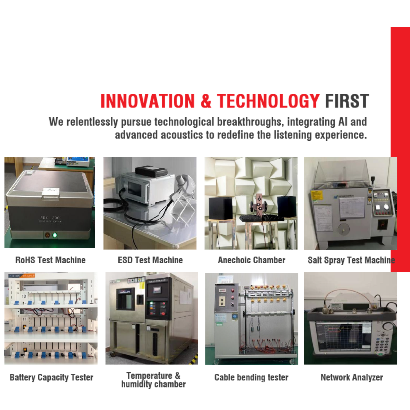 iSoud testing equipment for earbuds OEM and ODM quality control